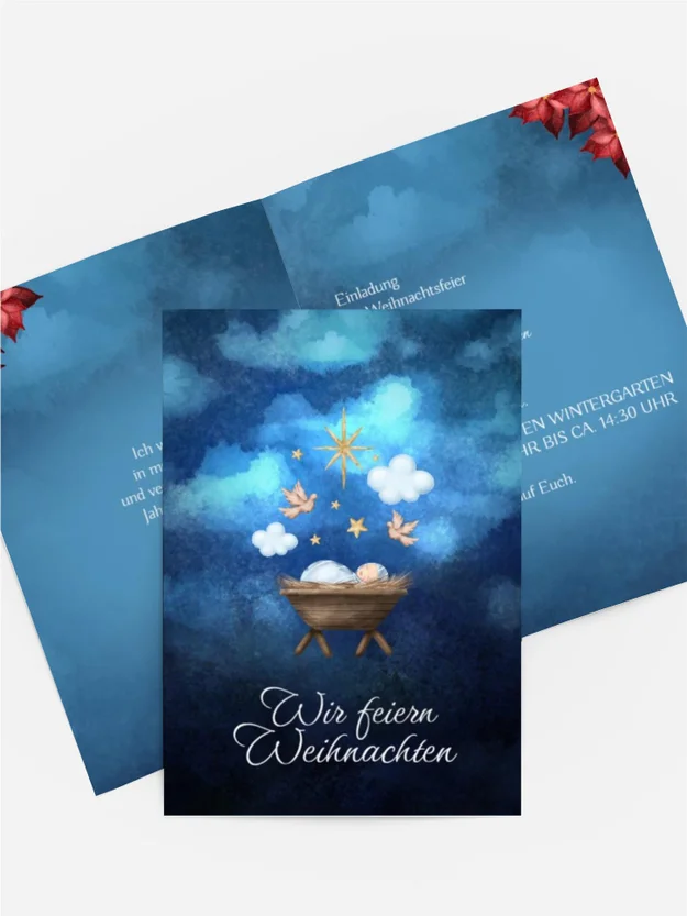 Einladung Weihnachten Weihnachtskrippe