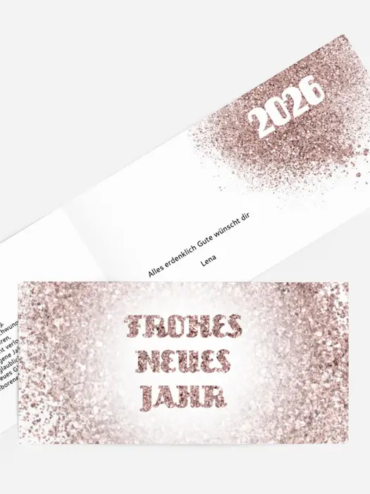 Neujahrskarte Glitterschrift Neujahrskarte Glitterschrift