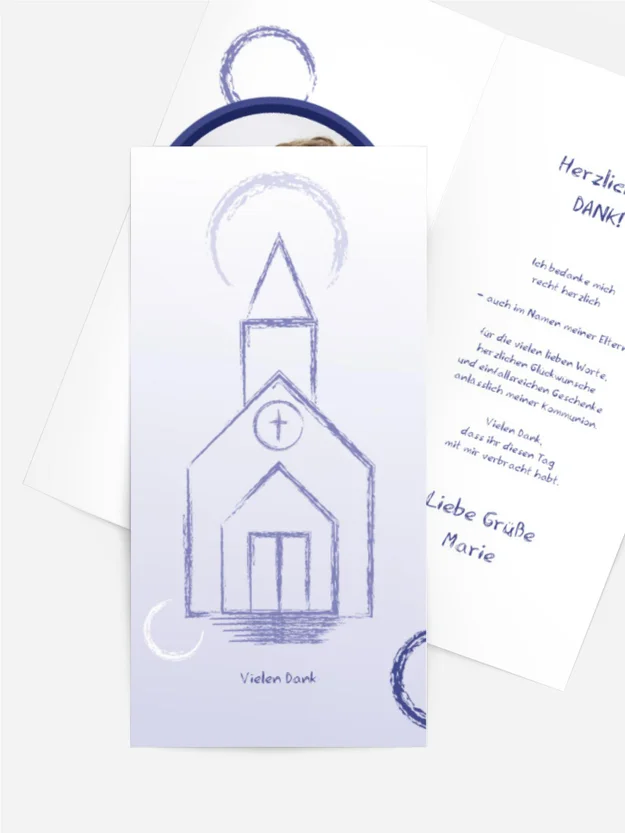 Dankeskarte Kommunion Kirche