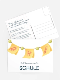 Einladungskarte Einschulung Schulkuchen
