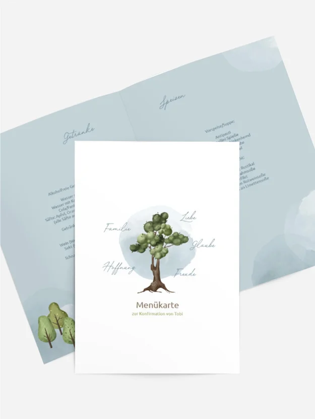 Menükarte Konfirmation natur