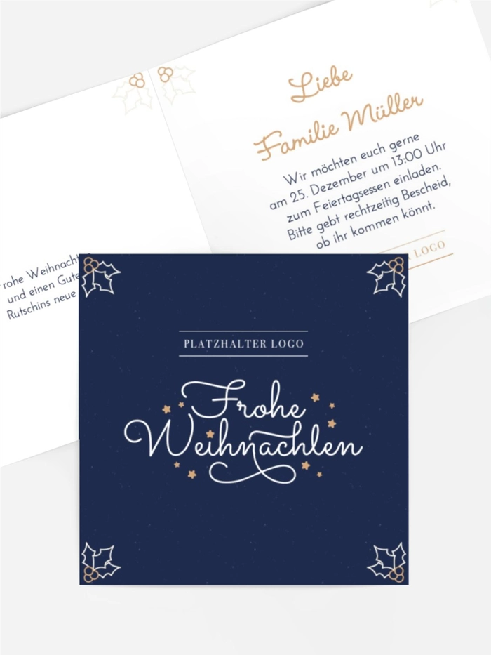 Einladung Weihnachten Feiertagsblätter