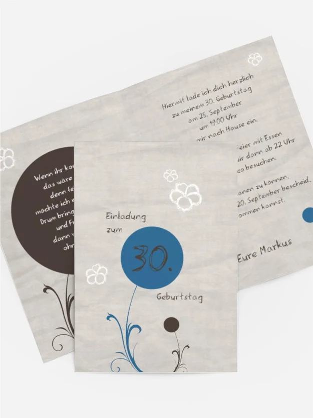 Geburtstagseinladungskarte Fantasyflower 30