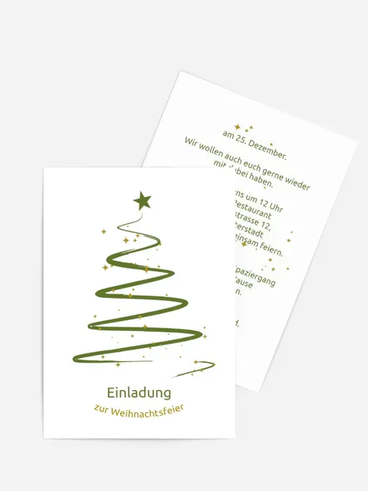 Einladungskarte Weihnachten Privat Wunderbaum