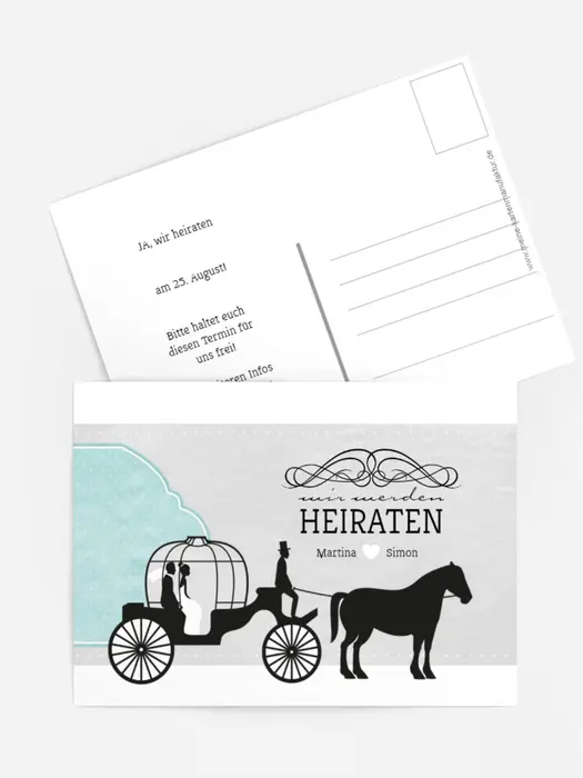 Save the Date Karte Kutsche