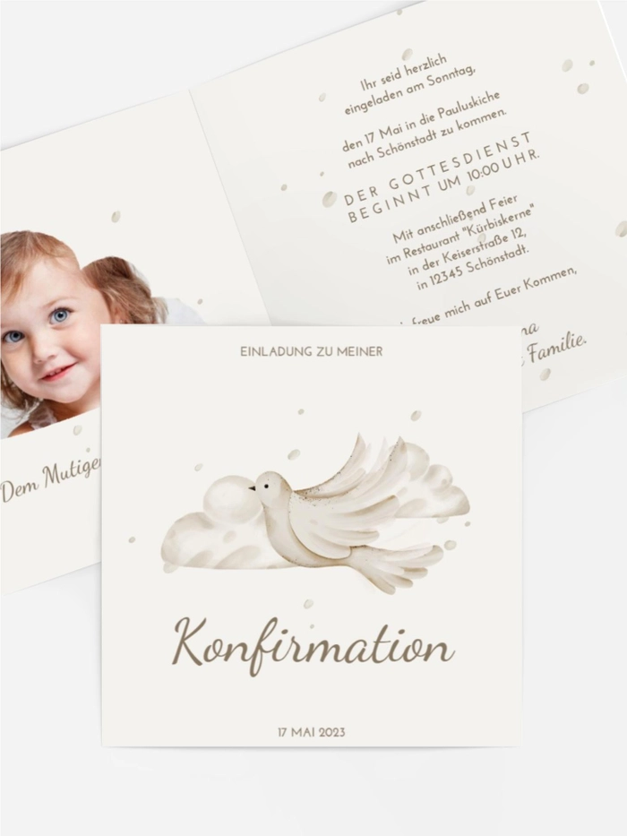 Einladungskarte Konfirmation Gemütlichkeit Einladungskarte Konfirmation Gemütlichkeit