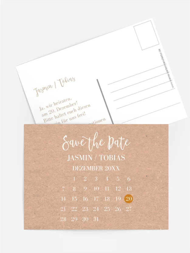 Save-the-Date Kalenderblatt