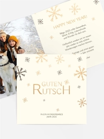 Neujahrskarte  Goldener Schneefall