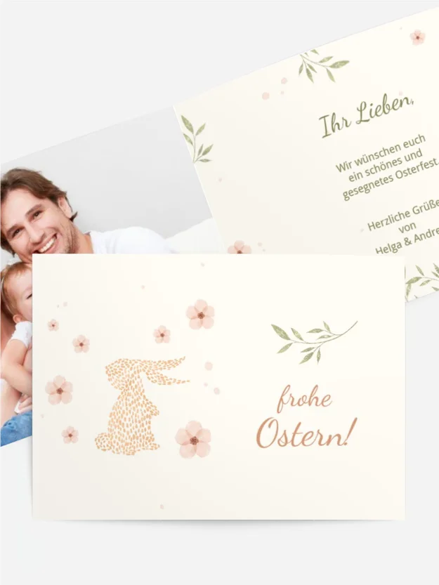 Osterkarte  Blümchenregen