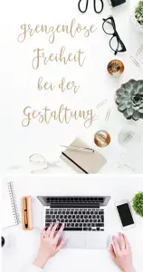 Weißer Hintergrund mit schönem Schriftzug-Ausschnitt "Bei der Gestaltung", bezieht sich auf Einladungen zur Grillparty oder Sommerparty