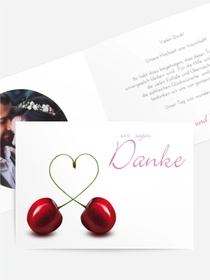 Dankeskarte Hochzeit "Kirsche"