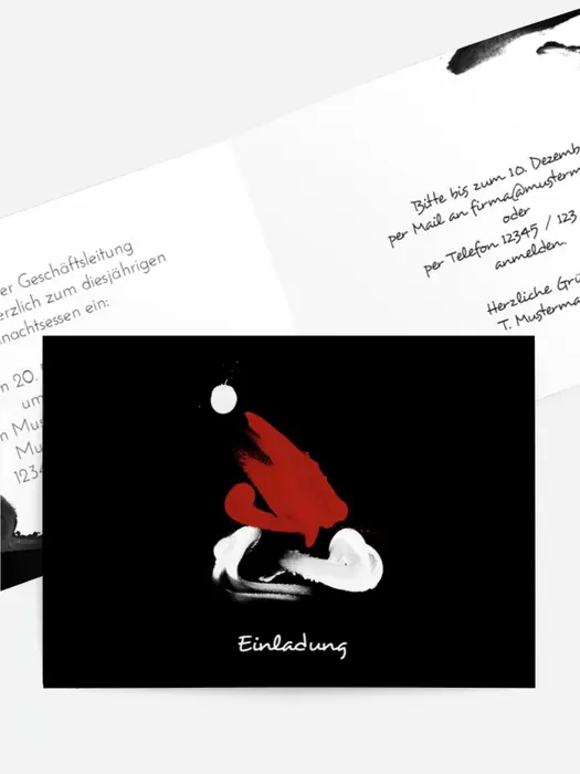 Weihnachts Einladungskarte geschäftlich Farbenmütze