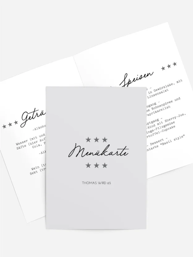 Menükarte Geburtstag Sternenleben