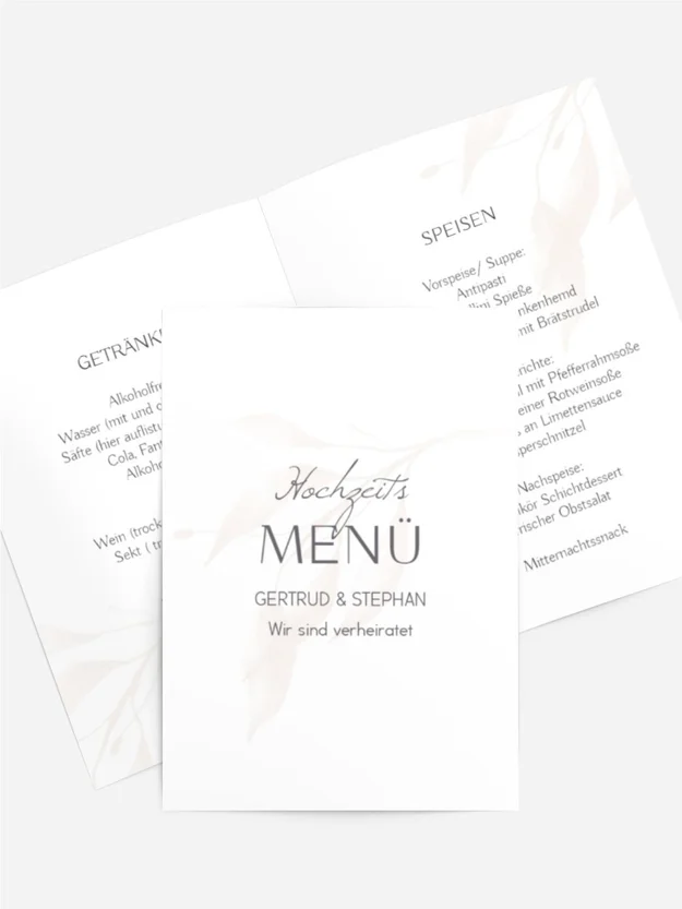 Menükarte transparente Zukunft