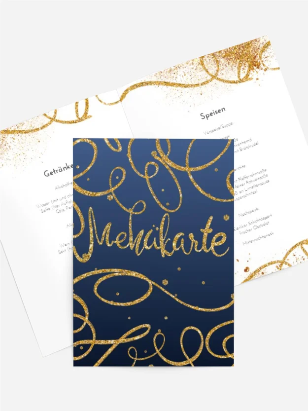 Menükarte Geburtstag Goldbänder Menükarte Geburtstag Goldbänder