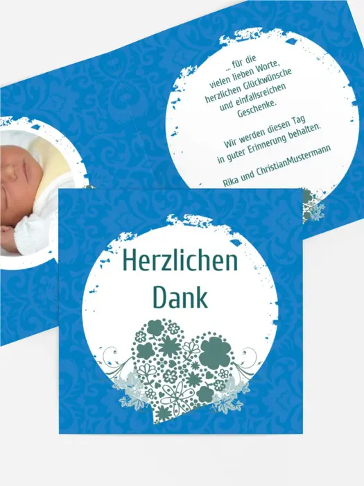 Taufe Dankeskarte Kreise