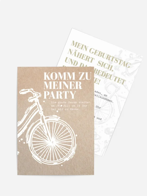 Geburtstagseinladung Fahrradteile