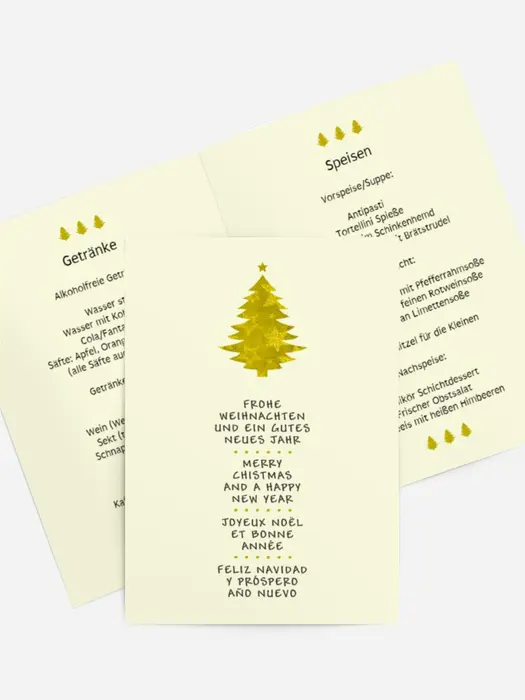 Weihnachtsmenükarte Bäumchen