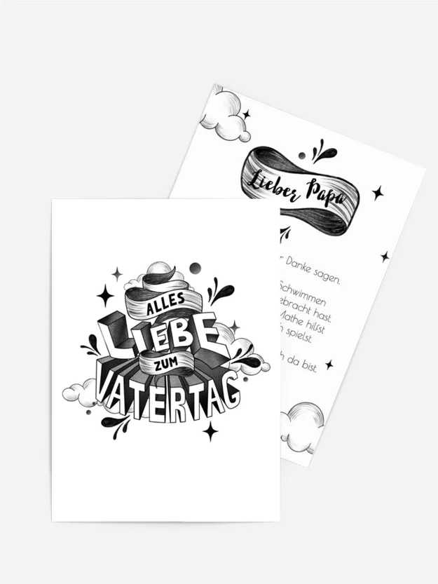 Vatertagskarte Volumetrische Buchstaben