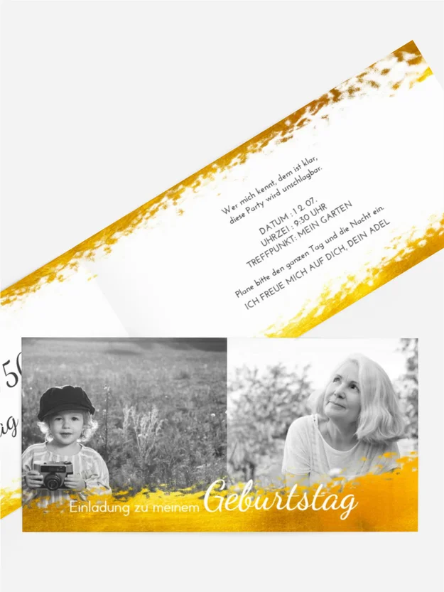 Geburtstagseinladung Goldene Straße Geburtstagseinladung Goldene Straße