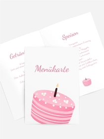 Menükarte Geburtstag Köstlicher Kuchen