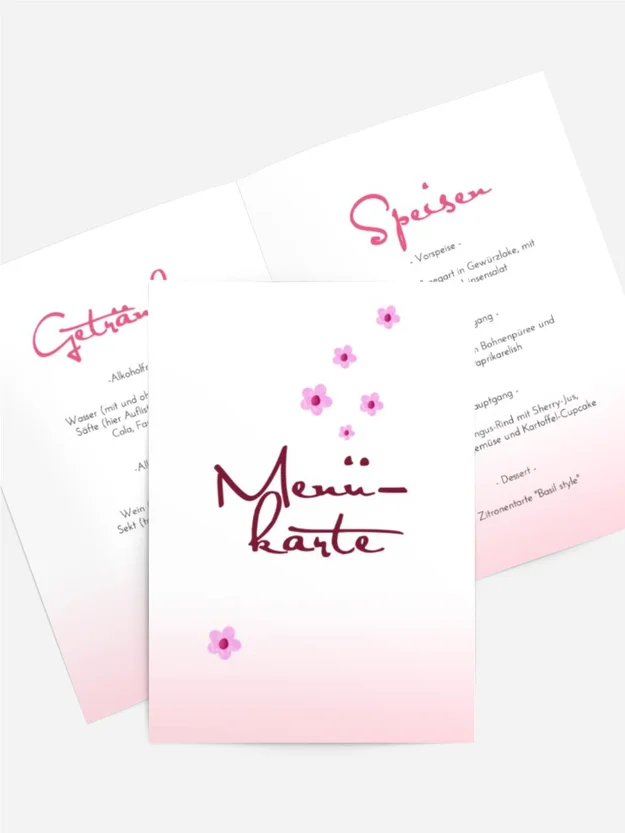 Menükarte Geburtstag Violettes Licht