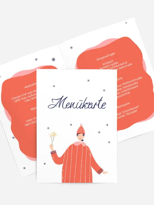Menükarte Weihnachten Der Helfer des Weihnachtsmanns