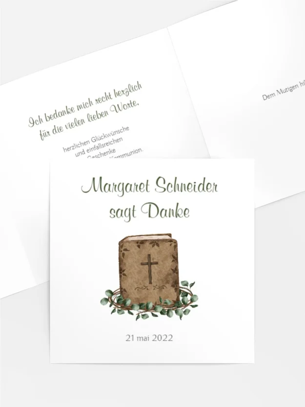 Dankeskarte Kommunion Weg des Kreuzes