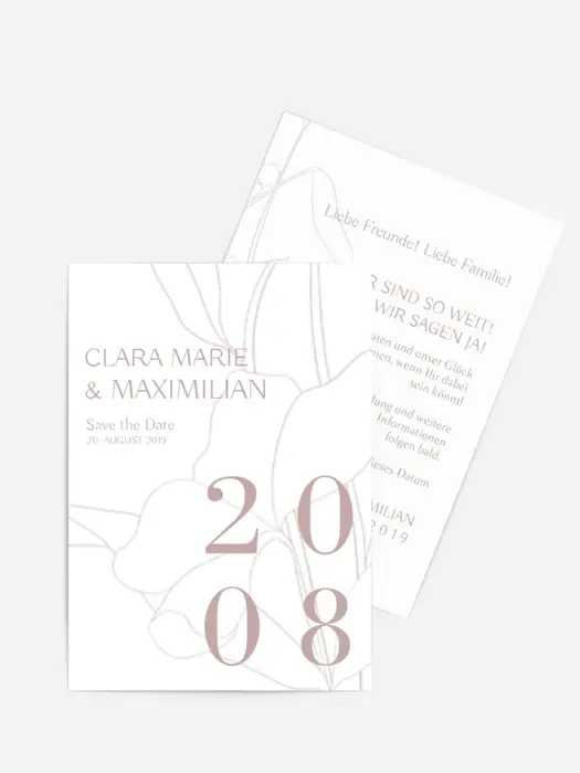 Save the date Zarte Blume