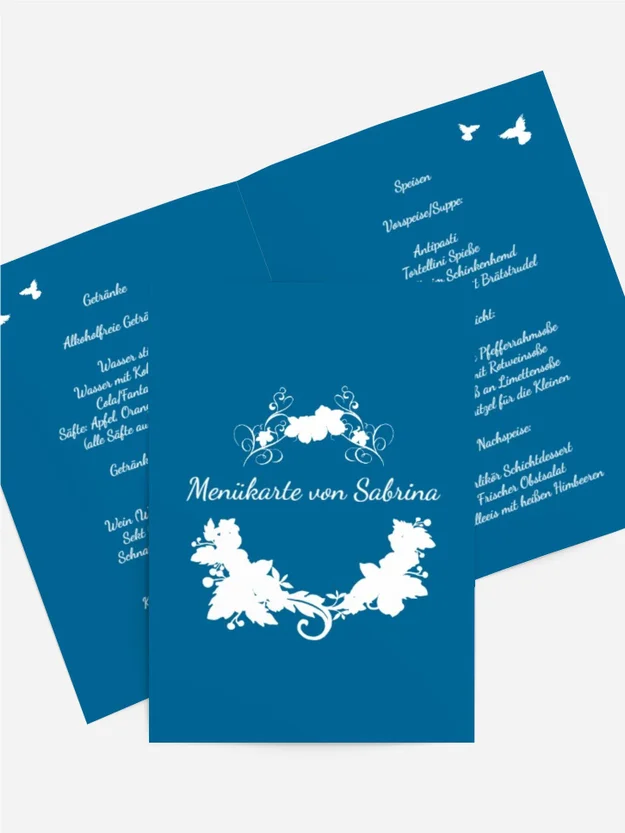 Kommunion Menuekarte Vogel