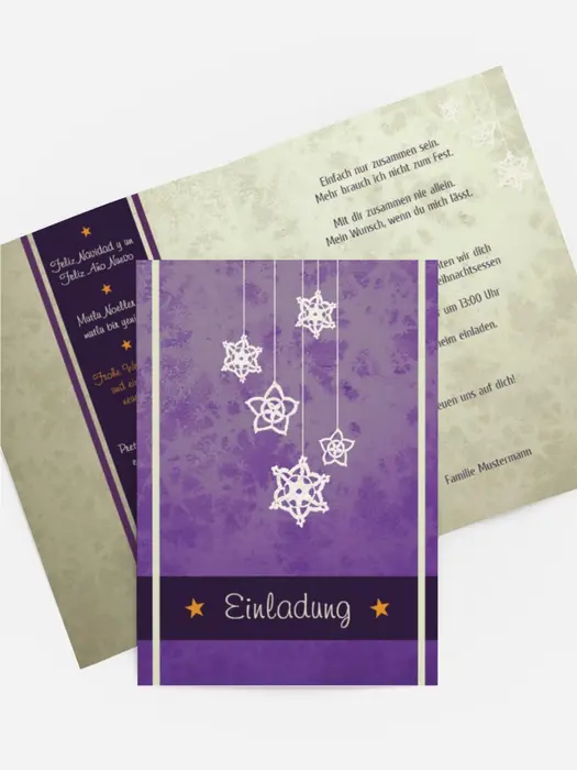 Weihnachtseinladung Privat Snowflakes