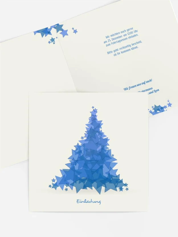 Weihnachts Einladungskarte privat Designerbaum