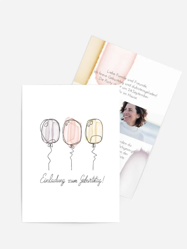 Geburtstagseinladung Aquarell-Überraschung