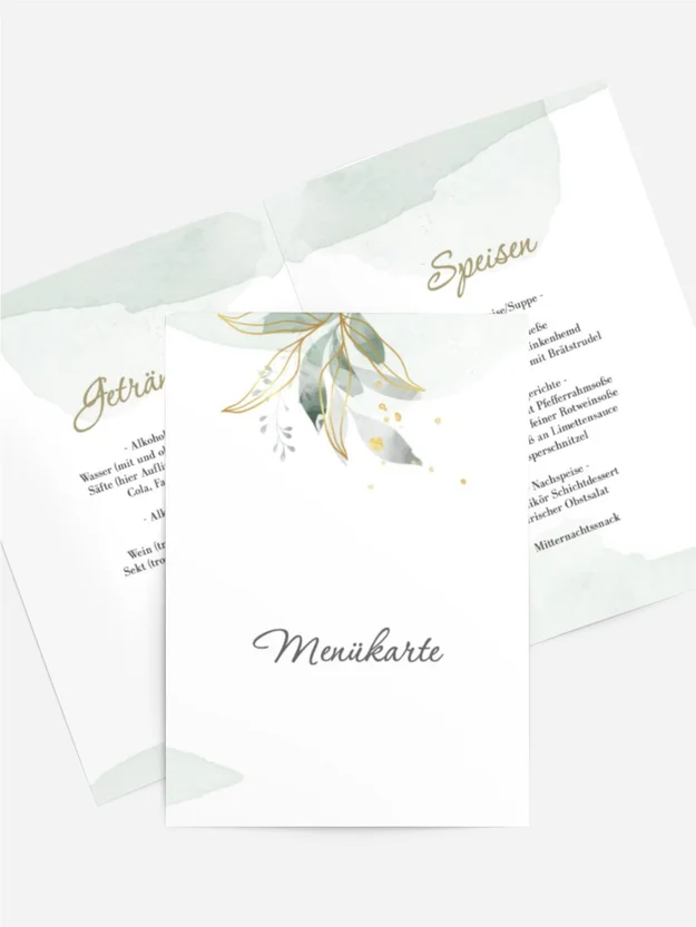 Menükarte Blume wachte