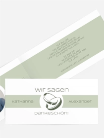 Dankeskarte Hochzeit "Ringeband"
