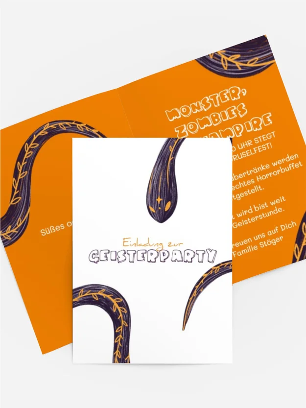 Halloween Einladung  Stille Schlange Halloween Einladung  Stille Schlange