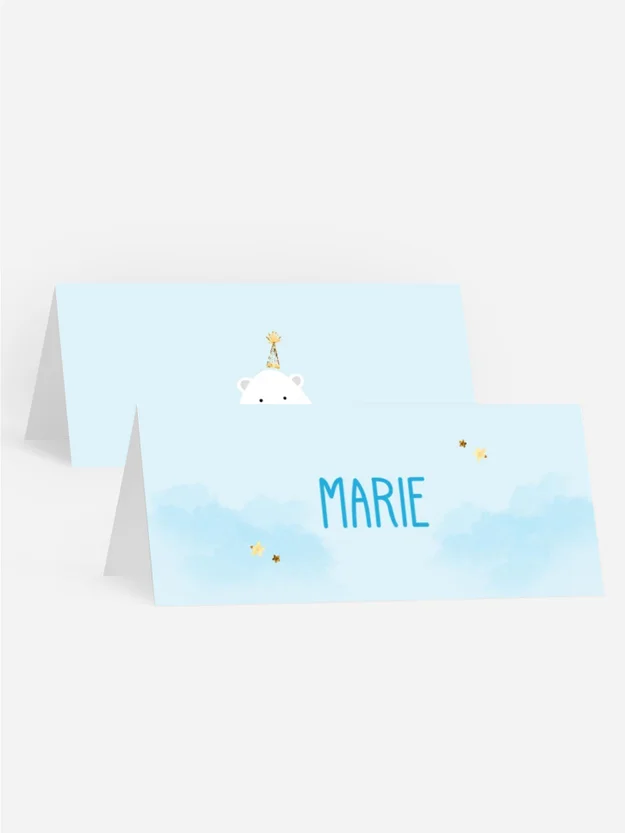 Tischkarte Geburtstag  Festlicher Bär