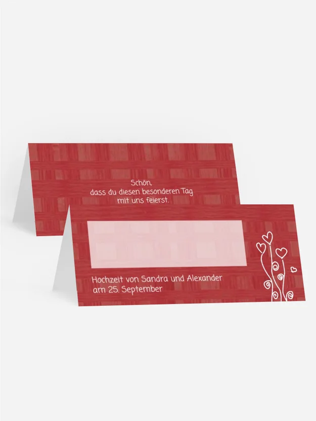 Tischkarte Liebestraum Tischkarte Liebestraum