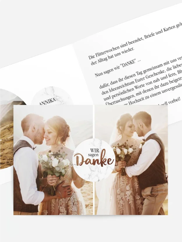 Dankeskarte Hochzeit "Marmor" Dankeskarte Hochzeit "Marmor"