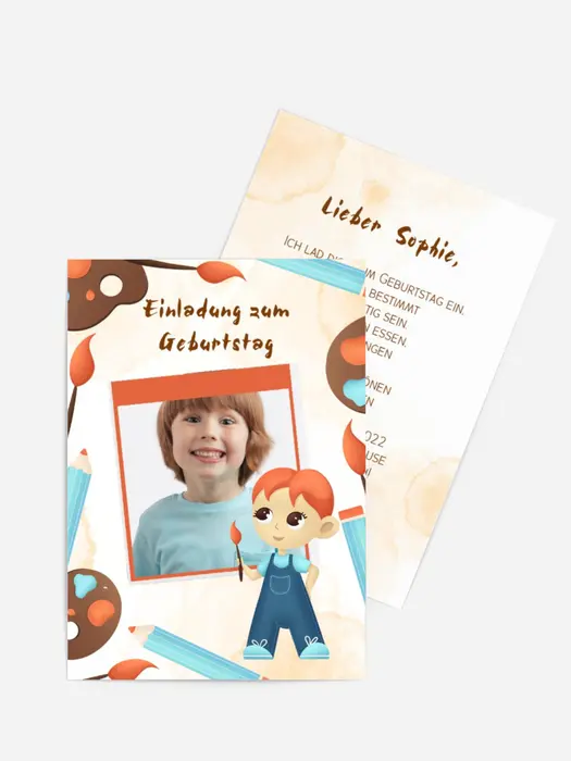 Geburtstagseinladung Künstler Glück