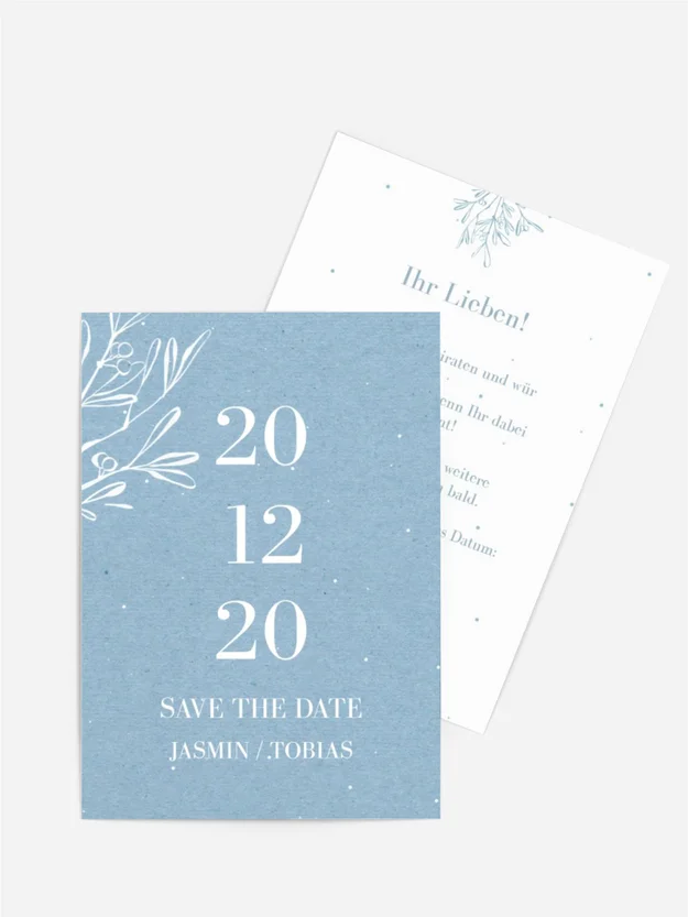 Save-the-Date Karte Eisblume