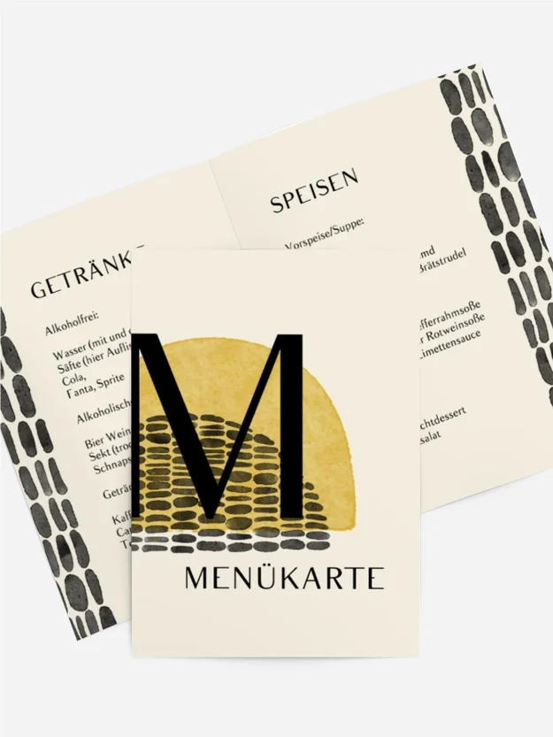 Menükarte Geburtstag Großbuchstaben