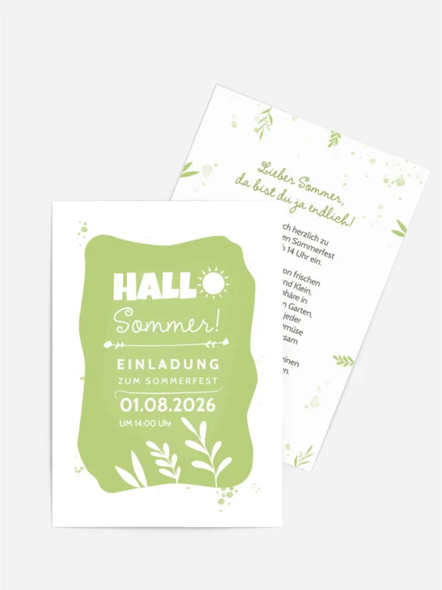 Einladung Sommerfest Hallo Sommer Einladung Sommerfest Hallo Sommer