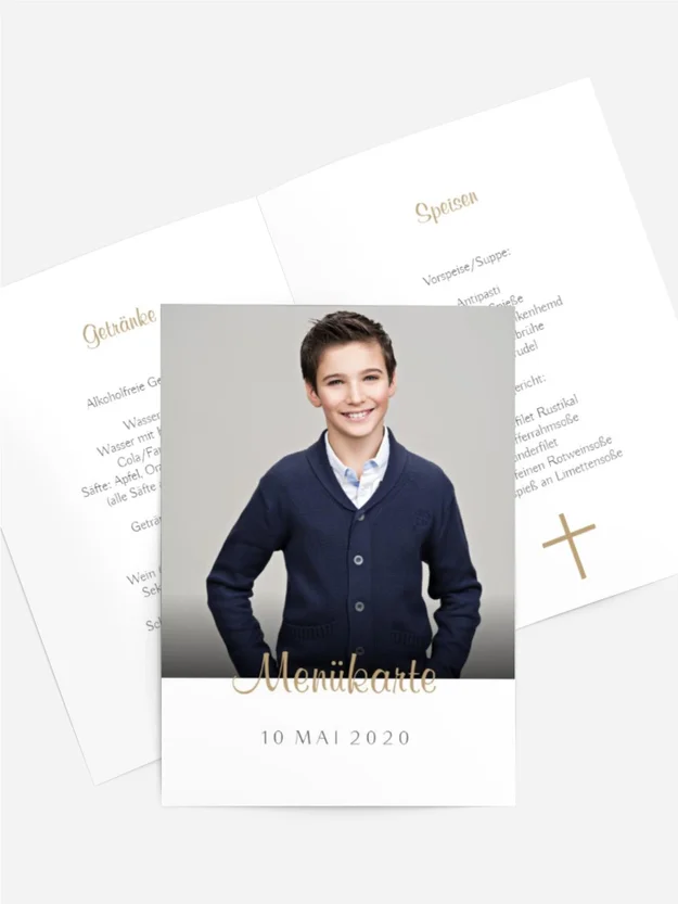 Menükarte Kommunion Mercy