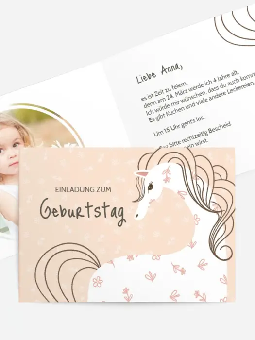 Geburtstagseinladung abstraktes Pony