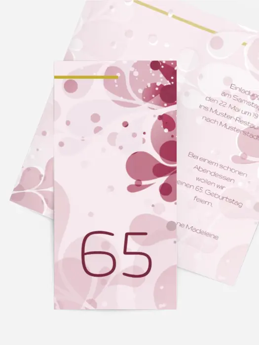 Geburtstagskarte Einladung Floral 65