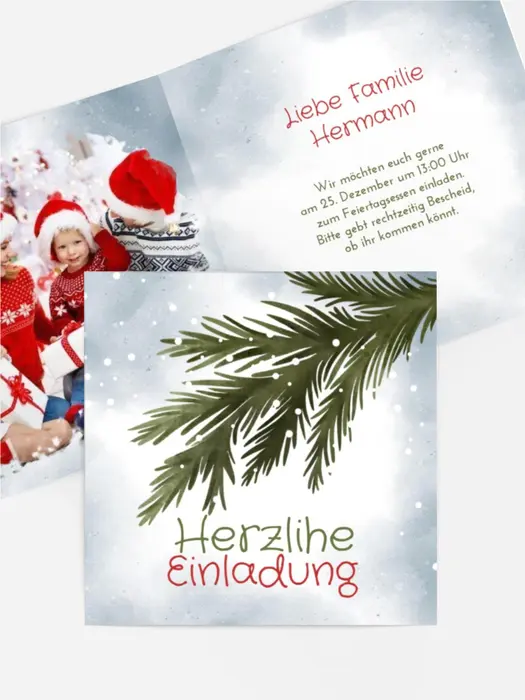 Fotoeinladung Weihnachten Weihnachtskugel