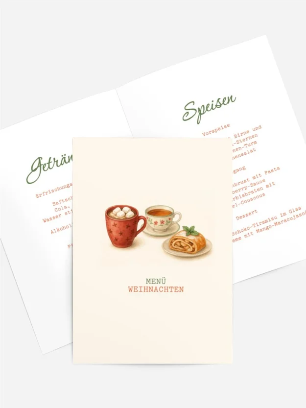 Menükarte Weihnachten Katzentreffen
