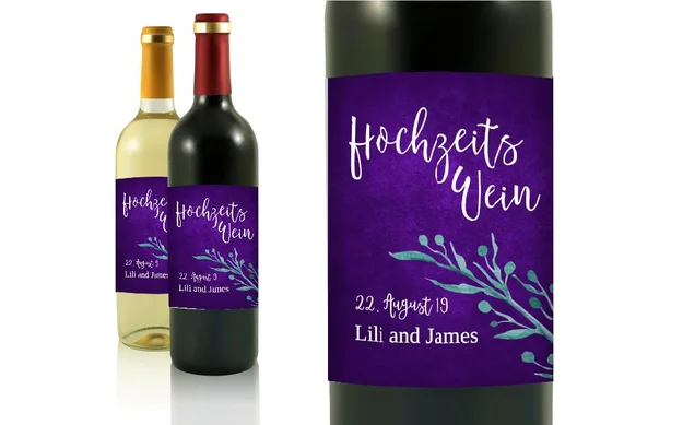 Hochzeit Flaschenetiketten Sommernachtstraum