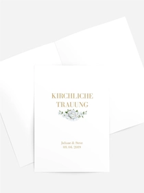 Kirchenheft Umschlag zur Hochzeit Weiße Rose